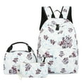 thumbnail image 3 of HengDidi Floral Print Backpack Purse & Pouch 3-Piece Set - Lightweight Water-Resistant Travel Bookbag with Adjustable Straps, Large Capacity for College, Work, Commute, and Outdoor Activities, 3 of 5