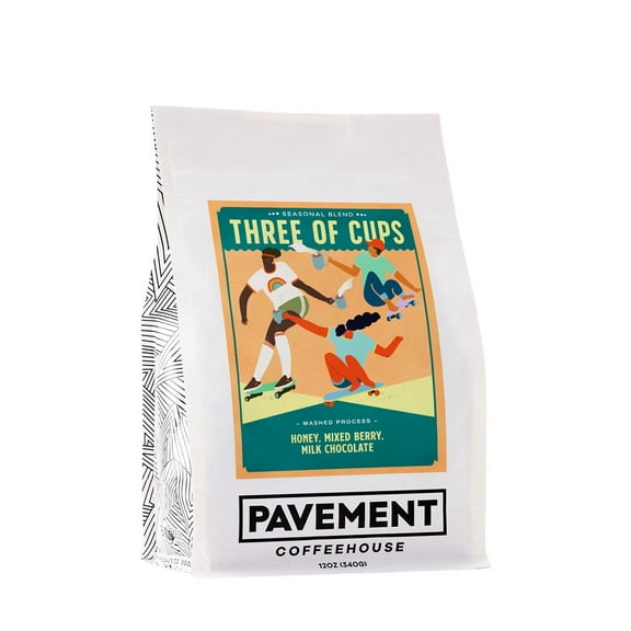 Three of Cups Blend - Roasted by Pavement Coffeehouse - Whole Bean Coffee - 12 Ounce Bag