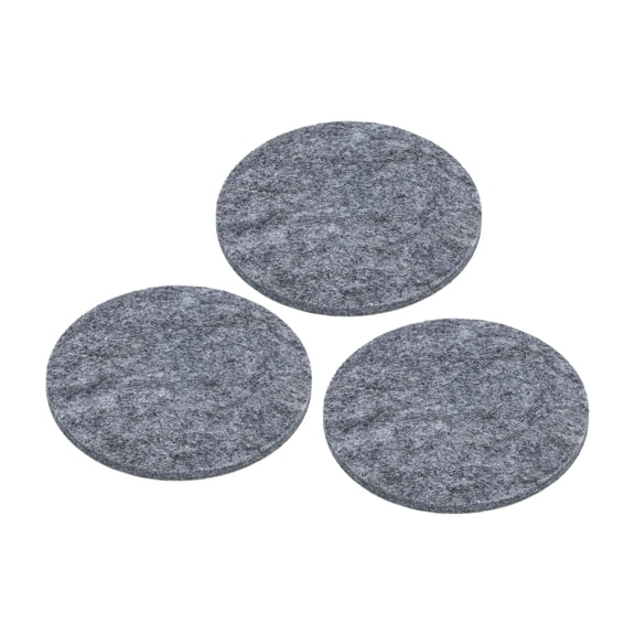 Uxcell 3.9" Diameter Adhesive Non-Slip Backed Felt, 3 Pcs 5mm Thickness, Gray