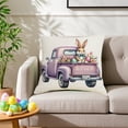 thumbnail image 7 of Throw Pillow Covers 18x18, Easter Decorations Pillow Cases with Cartoon Bunny Patterns, Spring Decor for Bedroom Couch Cushion Cover, Multicolor, 7 of 7
