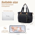 thumbnail image 5 of Lekebaby Tote Diaper Bag, Large Capacity Diaper Bags with Changing Pad & 16 Pockets, Waterproof Baby Bag for Hospital, Travel, Black, 5 of 8