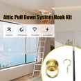 thumbnail image 2 of Shoreew Ladder Pull Down System Kit 64-inch Telescopic Rod Attic Pull Down System Stainless Steel Ladder Pull Hook Set for Cord Ropes, 2 of 6