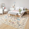 thumbnail image 3 of Wellber Soft Rugs Retro Area Rug Vintage Carpet for Living Room Bedroom Office Home Decor,4'x6',Beige, 3 of 7