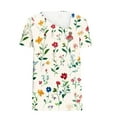 thumbnail image 4 of Womens Tops Short Sleeve T-Shirts Oblique Neck Button Down Tunic Top Summer Boho Floral Tee Shirts, 4 of 5