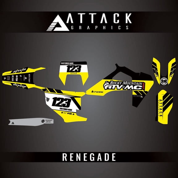 Attack Graphics Custom Renegade Complete Bike Graphics Kit for Husqvarna FE 350 S 2020