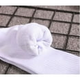 thumbnail image 3 of Couver Running Athletic Crew Socks Cotton Terry Cushion sole, Quarter High, White, Large, 3 Pairs, 3 of 7