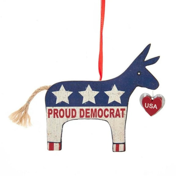 Kurt Adler Patriotic "Proud Democrat" Donkey Christmas Ornament