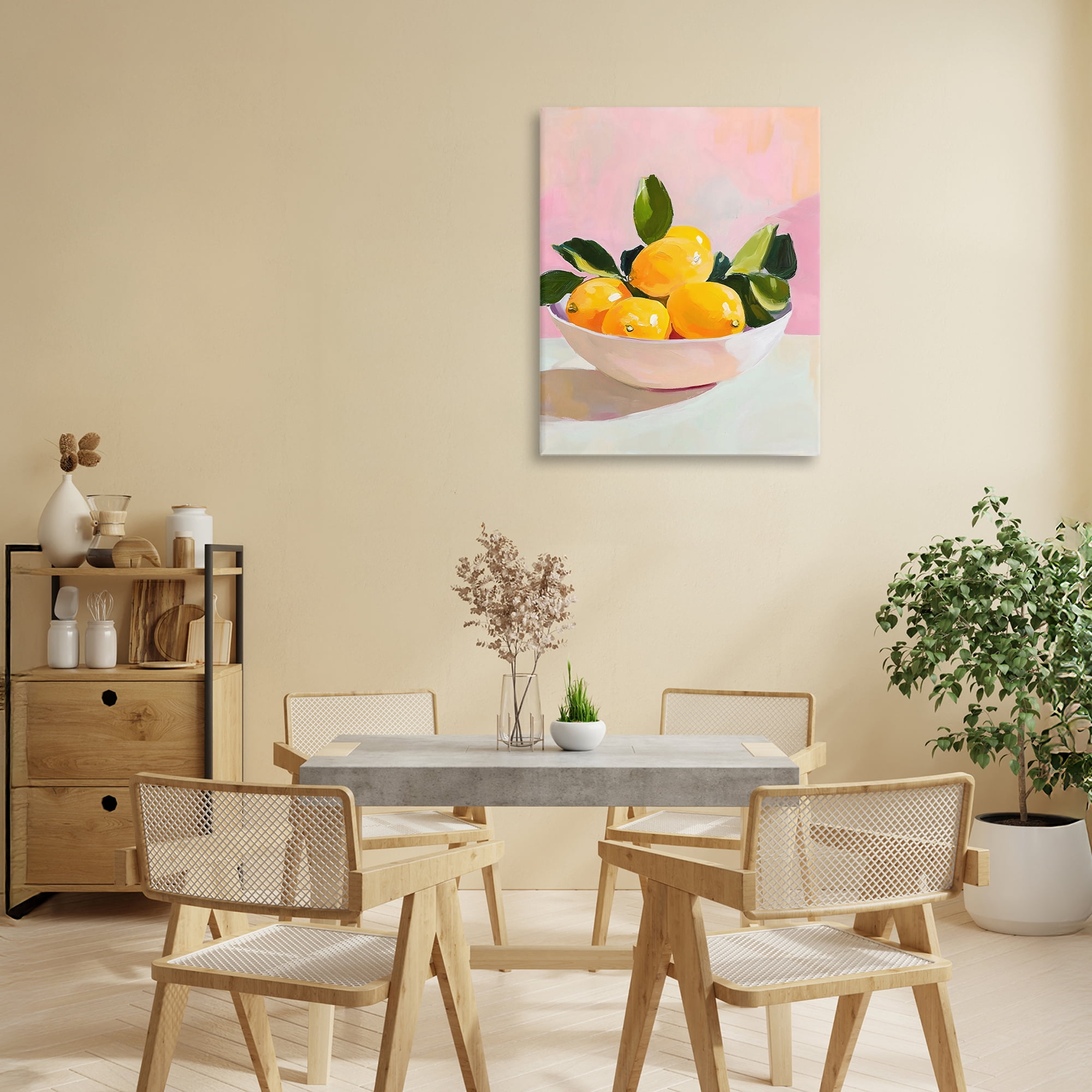 Stupell Industries Bowl of Lemons in Sunlight Canvas Wall Art, design by The Prints Vibe