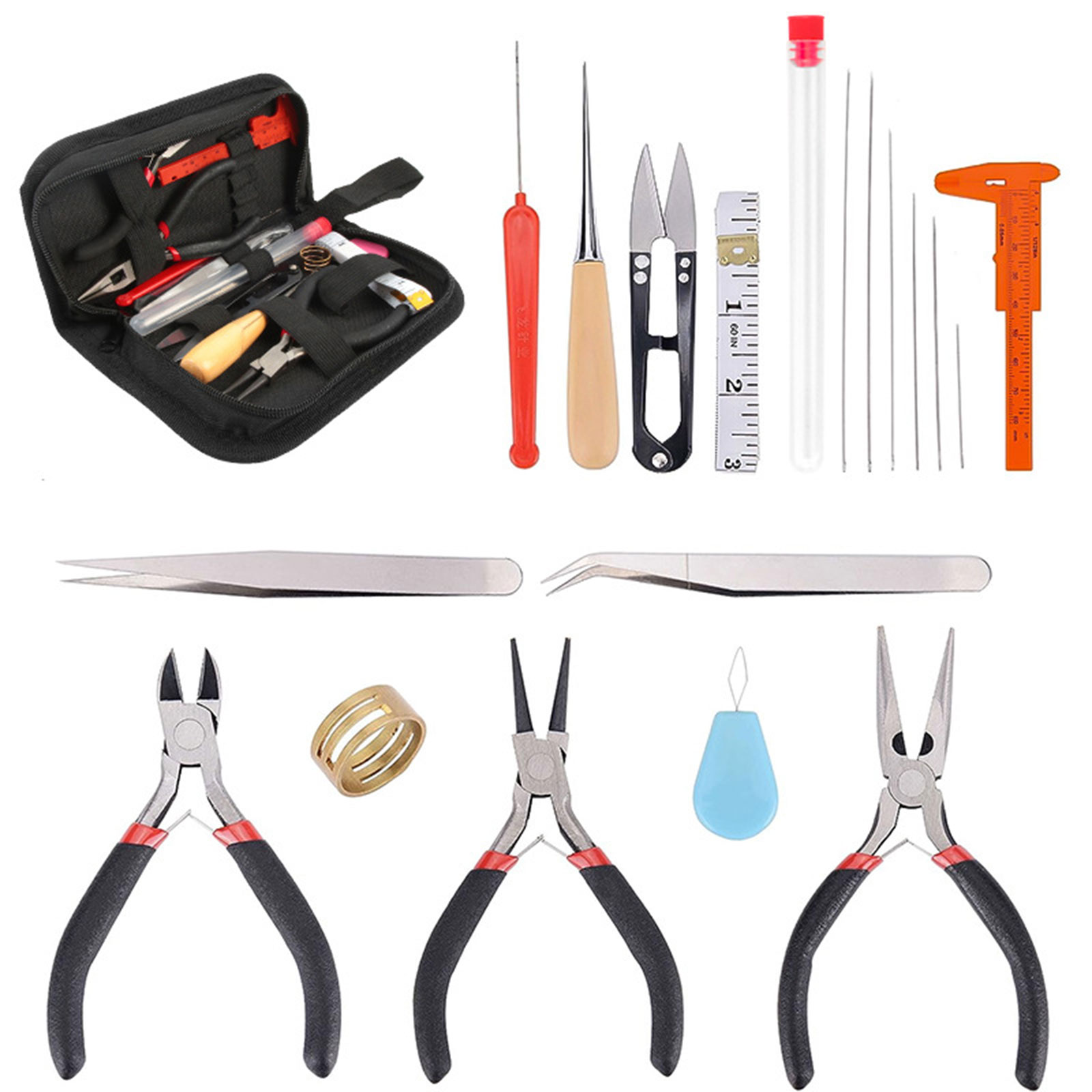 19Pcs Jewelry Making Tools Kits with Zipper Storage Bag for Jewelry Crafting and Jewelry Repair, Jewelry Making Sipplies