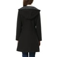 thumbnail image 3 of INSPIRE CHIC Hooded Toggle Button Up Duffle Coat for Women's Winter Outwear M Black, 3 of 7