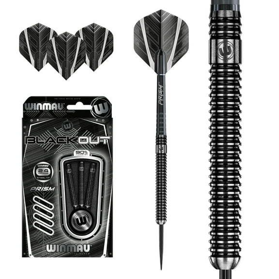 Winmau Blackout Steel Tip Darts 24g