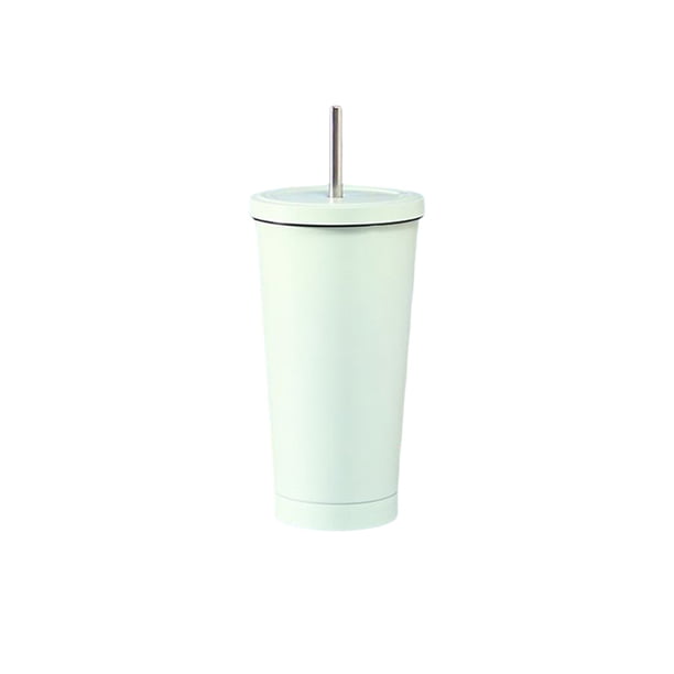 Toystoory Frasco de vacío de acero inoxidable, paja desmontable aislante, Color sólido, 500ml, botella de agua de café reutilizable, suministros para Cocina y Comedor Verde Toystoory HA073675-05B