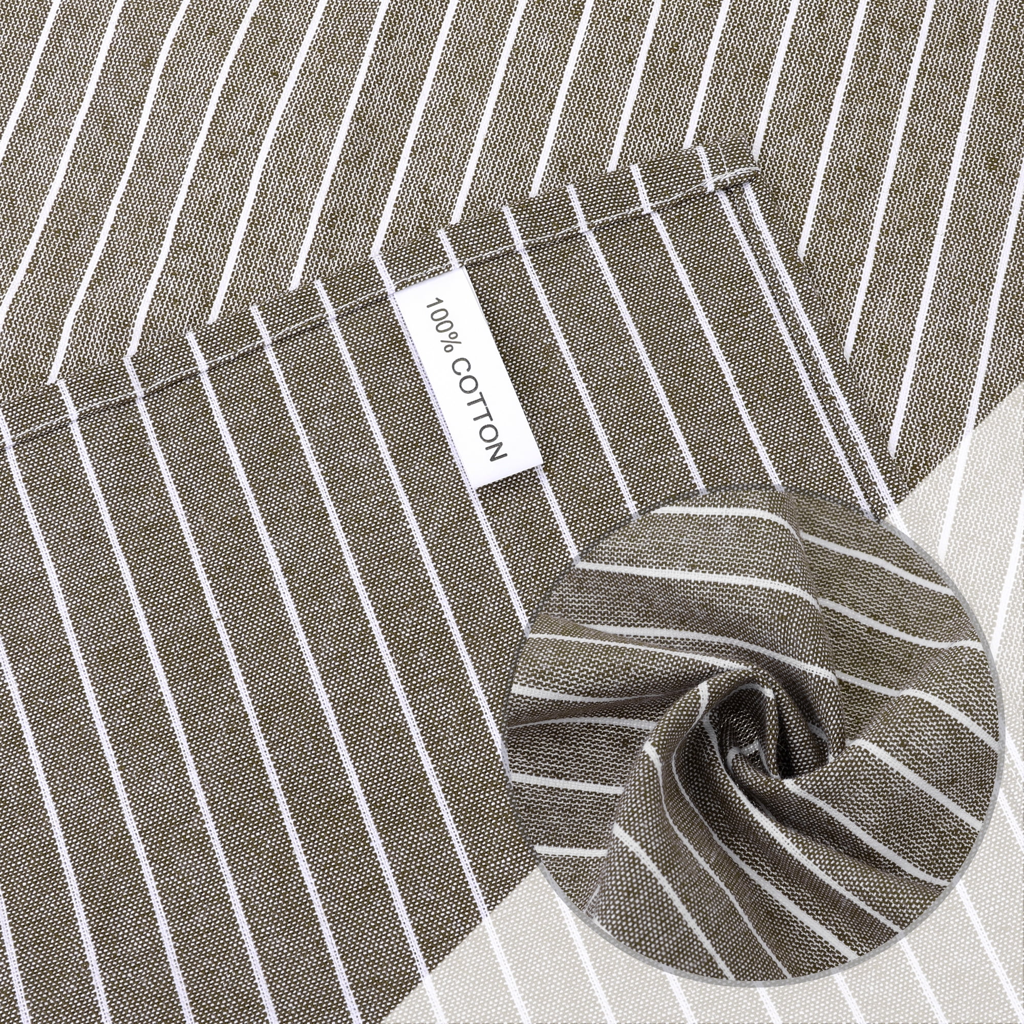 Unique Bargains Stripe Kitchen Towels Highly Absorbent Long-Lasting Hand Towels Brown 2pk