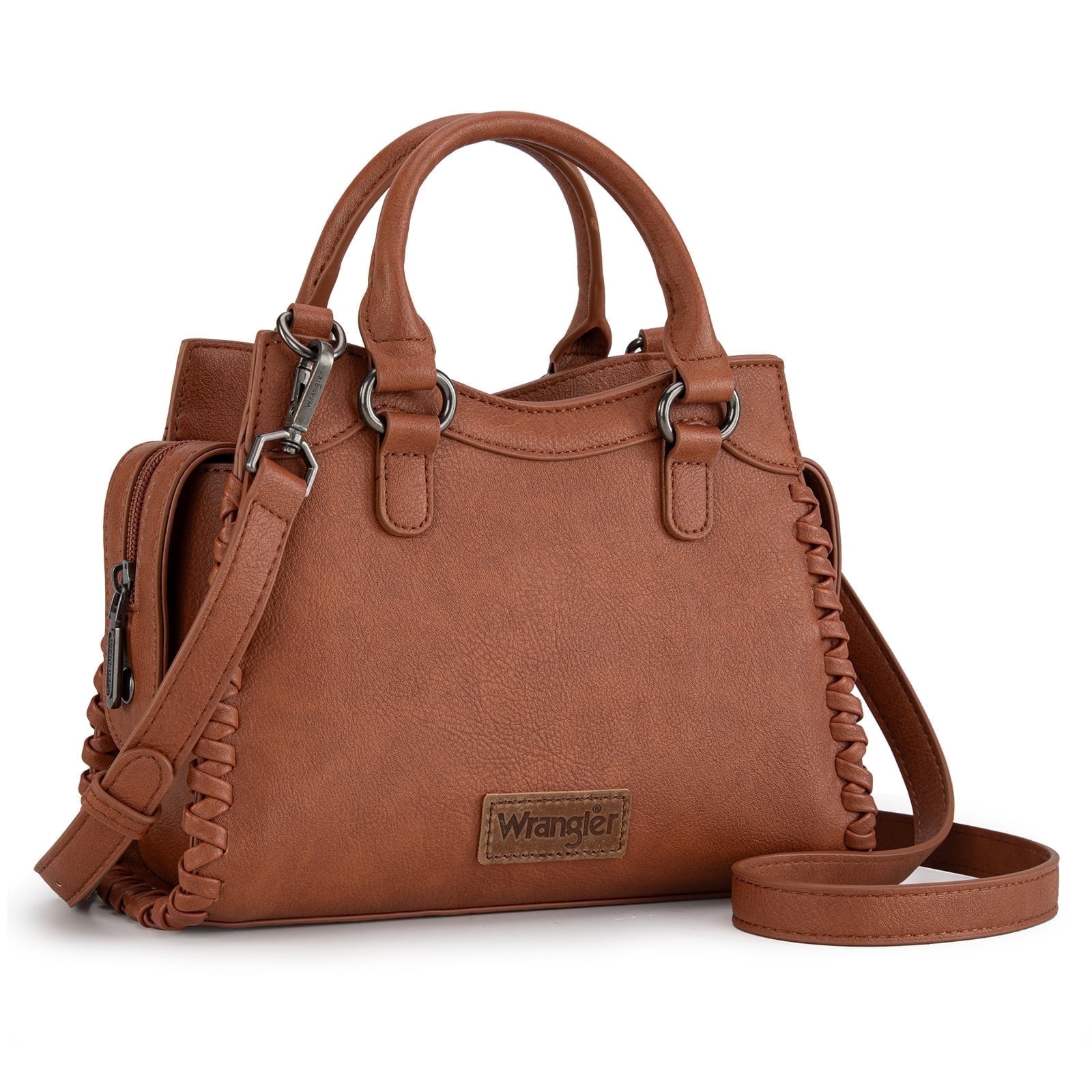 Wrangler Purses for Women Carry All Handbags Small Crossbody Purses with Zipper, Brown