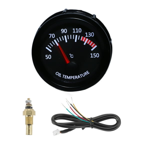Unique Bargains Oil Temp Temperature Gauge Meter Kit Chrome Plating Engine Temp Gauge 2" 52mm Colorful 40Degrees Celsius-140Degrees Celsius