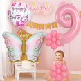 thumbnail image 3 of Set de globos de cumpleaños JKGOO Pink Butterfly para niña que cumple 9 años, 3 of 7
