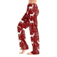 thumbnail image 2 of WTOBBY Women's Soft Comfortable Christmas Print Flannel Pajama Bottoms, Casual Home Pants with Holiday Snowflake and Tree Patterns, Cozy Fleece-Lined Sleepwear for Winter,Vermilion M, 2 of 5