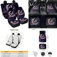 thumbnail image 4 of Yuyamidu Purple Butterfly Car Seat Covers Full Set of 15 Moon Car Floor Mats Auto Steering Wheel Cover Seatbelt Covers Handbrake Sets Cup Coasters Interior Auto Accessory Decor, 4 of 6