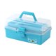 thumbnail image 1 of Caja de manualidades de cajas médicas portátiles Caso de 3 capas con mango Organizador de artesanía Pequeña caja de herramientas de plegamiento para Azul, 1 of 9