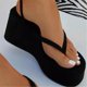 thumbnail image 2 of Strappy Sandals For Women Thick Bottom Peep-toe Sandals Casual Simple Shoes For Shopping Driving Walking-26White39, 2 of 5