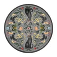 thumbnail image 3 of Nanan 5' Round Area Rug, Washable Cat Botanical Non Slip Stain-resistant Rugs for Dorm Apartment, Soft Foldable Carpet, Gray, 3 of 6
