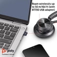 thumbnail image 3 of Poly - Auriculares inalámbricos Voyager 4310 UC (Plantronics) - Auriculares de un solo oído con micrófono boom - Se conectan a PC/Mac mediante adaptador Bluetooth USB-A, teléfono celular mediante Blue, 3 of 5
