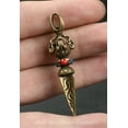 thumbnail image 2 of Bronze Exquisite Phurba Dagger Holder Xiangmo-chu Pendant 56MM Small Curio China, 2 of 13