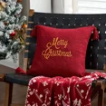 thumbnail image 6 of Merry Christmas Letter Snowflake Embroidered Cushion Cover 45*45 Festival New Year Home Pillow Covers Decorative Sofa Bedroom (450mm*450mm,G-Cushion Cover), 6 of 7