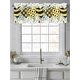 thumbnail image 4 of Valance Curtains for Kitchen Windows Watercolor Love HeartRod Pocket Valance Pastoral Bee Flower Eucalyptus Leaf Short Window Curtain Topper for Bedroom Living Room Bathroom 42x12in, 4 of 9