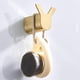 thumbnail image 3 of Perchero con doble gancho para colgar estilo europeo montado en la pared tornillo colgante almacenamiento perforación cepillado oro almacenamiento animal forma de V JM, 3 of 5