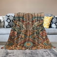 thumbnail image 2 of COMIO Boho Throw Blanket, Colorful Chenille Jacquard Bohemian Chair Recliner Furniture Cover Aztec Hippie Throws Loveseat Sofa Blankets (Red Green Navy Yellow), 2 of 6