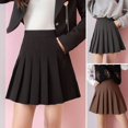 thumbnail image 3 of Vestido mini de cintura alta con bolsillos para mujer, falda adelgazante de talla grande, cintura elástica negra pequeña, estilo informal de verano, 3 of 4