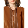 thumbnail image 6 of Allegra K Women's Tie Neck Button Down Work Long Sleeves Blouse Shirts, 6 of 6