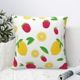 thumbnail image 4 of Pofeuu Strawberry and Lemon Print Double-sided plush pillowcase Square Throw Pillow Covers Pillows Cover for Living Room Bedroom Sofa Couch Cushion Cover（No pillow core）-18"x18", 4 of 7