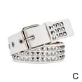 thumbnail image 1 of Punk Rock Silver Black Metal Rivets Pyramid Studs Black Buckle w/Belt, 1 of 8