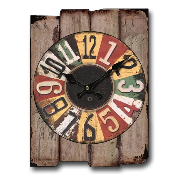 DESIGNICE Wall Clock,Sleek and Eco-Friendly Wooden Frame Large Wall Clock,Retro-Inspired Aesthetic with Modern Functionality Wall Clocks Battery Operated,Style9