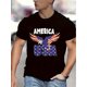 thumbnail image 1 of Eagle Print T-shirt, Men's Casual Street Style Stretch Round Neck Tee Shirt For Summer, 1 of 7
