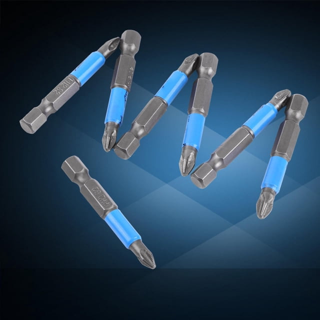 PH2, Juego De Puntas De Destornillador Con Punta Cruzada Magnética Hexagonal, 10 Piezas De Acero S2 Con Cubierta De Plástico Azul, Aptas Para Taladros Eléctricos Y Manuales,