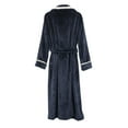 thumbnail image 5 of YFNNUP Solid Flannel Robe for Women Winter Warm Robes Waffle Long Sleeve Nightwear Soft Lightweight Pocket Bath Robe with Belt, 5 of 6