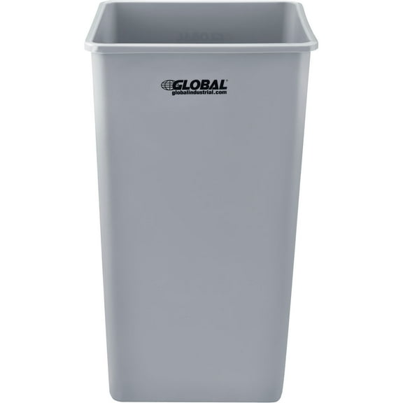 Global Industrial Square Plastic Garbage Can, 55 Gallon, Gray