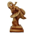 thumbnail image 4 of Small Safari Wildlife Elephant Bust With Trunk Up Faux Wood Carving Figurine, 4 of 8