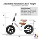 thumbnail image 5 of KRIDDO Toddler Balance Bike 2 Year Old, Age 18 Months to 5 Years Old, 12 Inch Push Bicycle with Customize Plate (3 Sets of Stickers Included), Steady Balancing, Gift Bike for 2-3 Boys Girls, WH, 5 of 5