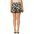 thumbnail image 4 of REFINED ATTIRE Women's Floral Printed Lace Trim Elastic Waist Shorts XS Black-daisy, 4 of 7