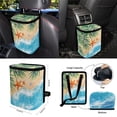 thumbnail image 4 of Jeiento Beach Starfish 15 Pieces Car Seat Cover Set with Auto Steering Wheel Cover Seat Belt Strap Protector Cup Holder Trash Bag Air Vent Storage Pocket Rear View Mirror Protector Keychain, 4 of 7