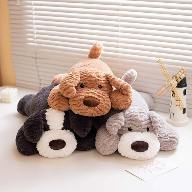 Peluche Realista de Perro Tumbado | Muñeco de Peluche Suave y Tierno para Amantes de Los Perros | Diseño Adorable y Realista para Mayor Comodidad y Decoración
