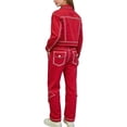 thumbnail image 5 of ATOGUTA Teen Girl Outfits Long Sleeve Jacket and Wide Leg Denim Pants Girls Clothing Sets 2PC Summer Outfits Size 3T-13, Red, 5 of 6