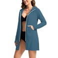 thumbnail image 5 of SuTry Sun Protection Jacket for Women UV Cover Up Full Zip Hooded with Side Pockets Split Hem Lightweight Breathable Beach Pool Vacation Jacket, 5 of 5