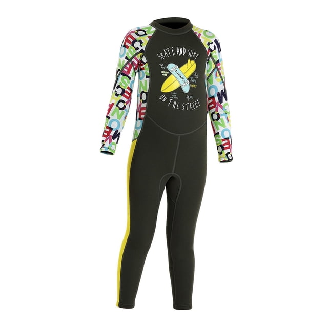 Traje de neopreno para niños de 2,5 mm para surf, cuerpo completo, traje de buceo para niños y jóvenes, protección UV 5+ S
