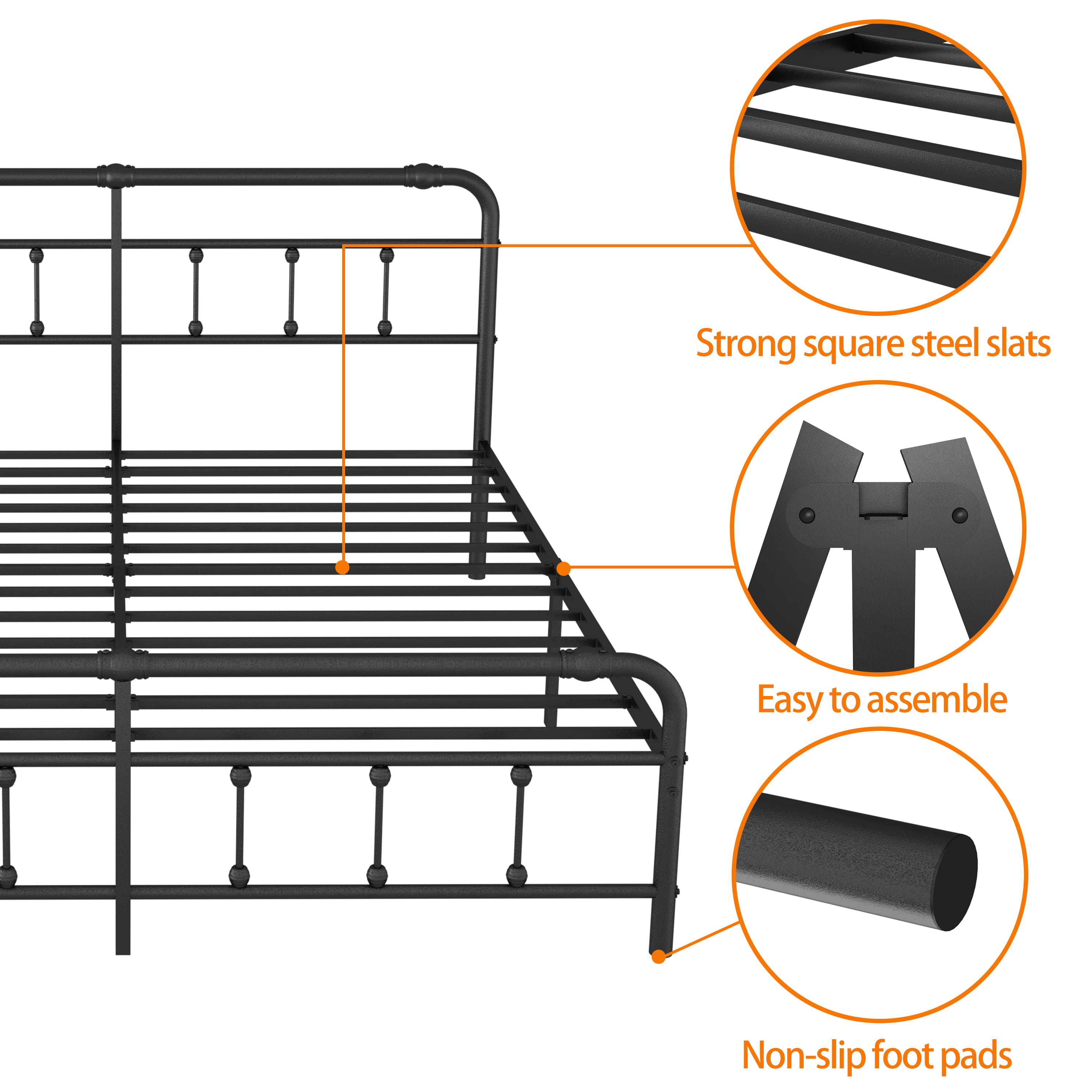 ZIYOO Non Slip Mattress Gaskets for Bed Frame, Anti-Slip Baffle Fit fo