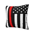 thumbnail image 2 of Wukai Firefighters USA Flag Premium Polyester Fleece Pillow Covers with Hidden Zipper Closure,Luxuriously Soft and Durable-16"x16", 2 of 7